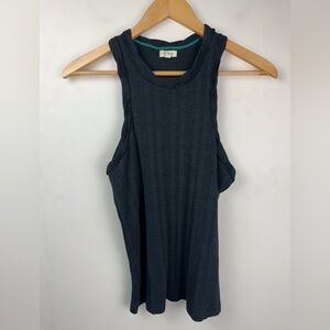Anthropologie Pilcro Women’s Cotton Modal Ribbed Racerback Tank, Washed Black, M